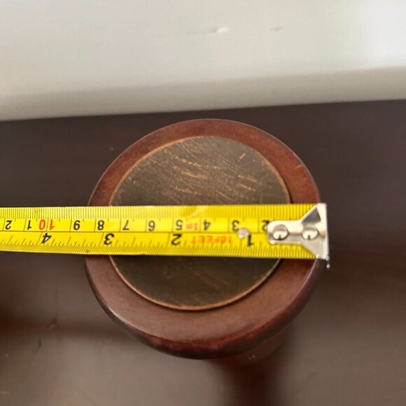 1970s Mid Century Modern Wood Mushroom Shaped Candle Holder 6.5" - Picture 9 of 9